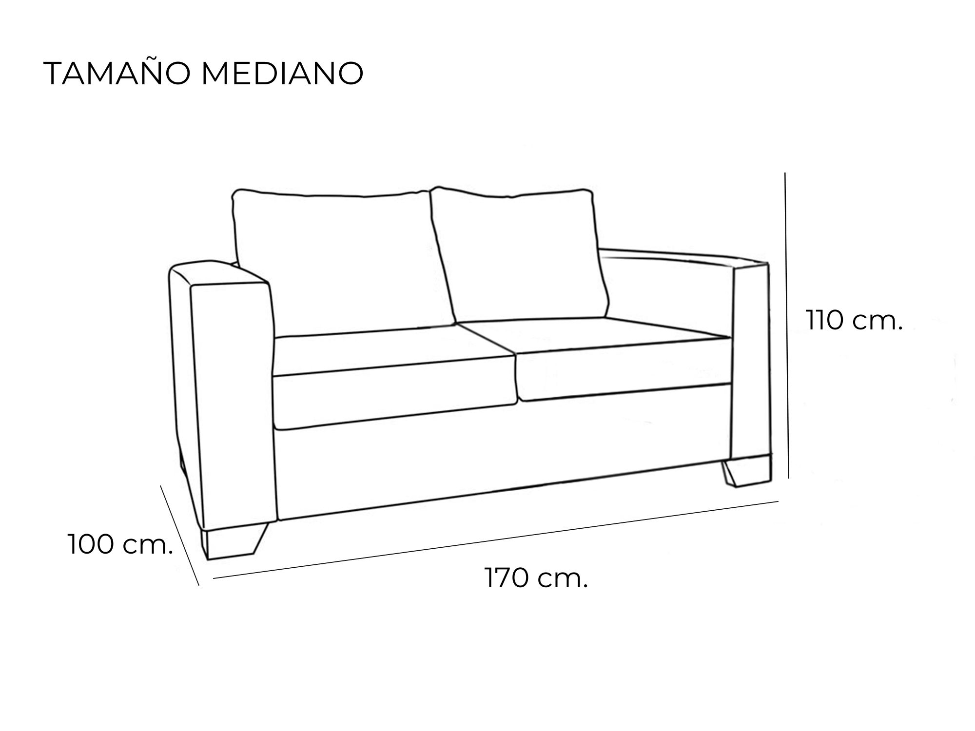 Sofá 2 plazas con patas metálicas moderno en oferta modelo Oakland de Sofass® en Madrid